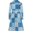 Vestito chemisier lungo con stampa patch a fiori