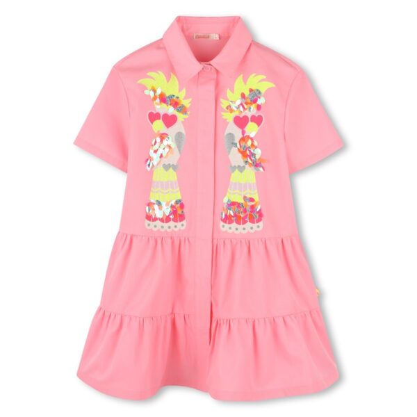 Vestito chemisier mezza manica con stampa glitter