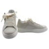 Sneaker in pelle con lacci in raso