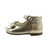 Ballerina primo passo in pelle con fiocco