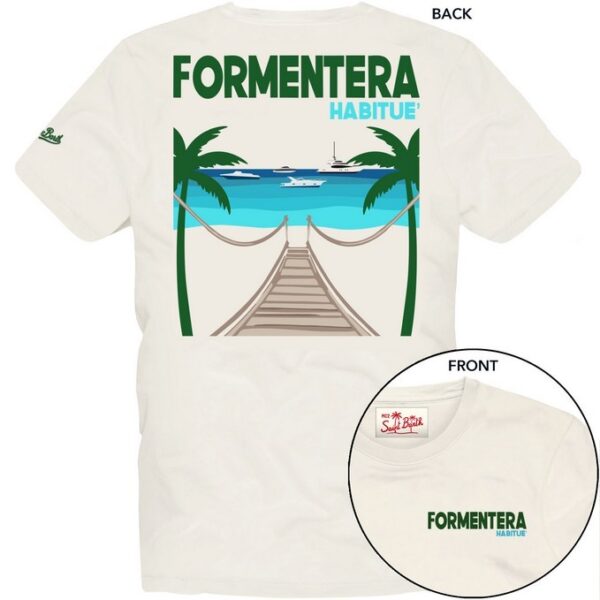 T-shirt mezza manica con stampa formentera sul retro