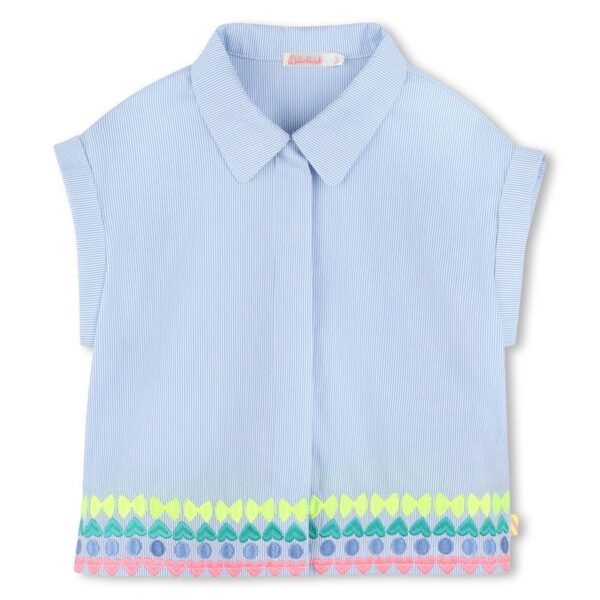 Camicia a righe con ricami alla base