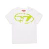 T-shirt mezza manica con logo oval d effetto used