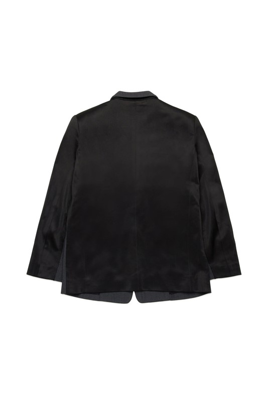 Giacca blazer doppio tessuto con logo oval d
