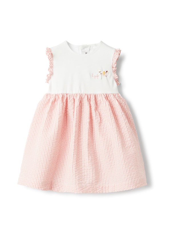 Vestito smanicato con ricamo