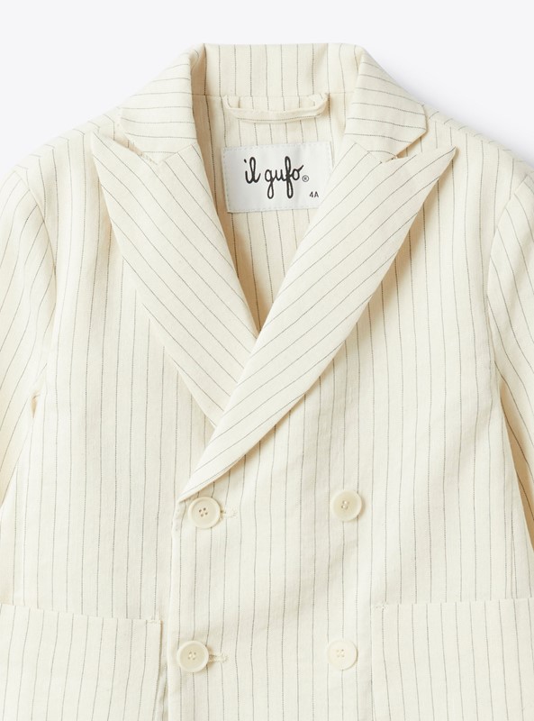Blazer doppio petto in cotone gessato