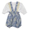 Completo camicia e salopette ricamata