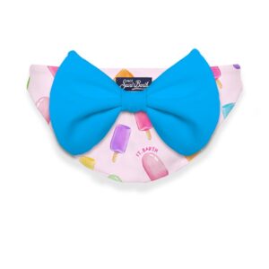 Slip da mare con fiocco sul retro e stampa gelati