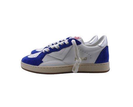 Sneaker in pelle e camoscio con lacci