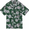 Camicia mezza manica hawaiana in cotone e lino