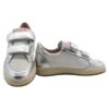 Sneaker in pelle laminata e micro glitter con doppio velcro