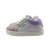 Sneaker primo passo in pelle con lacci e zip