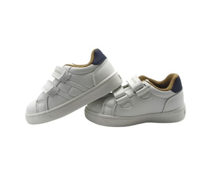 Sneaker in ecopelle con doppio velcro