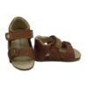Sandalo primo passo in pelle con velcro e fibbia