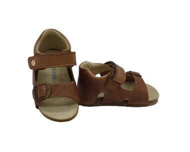 Sandalo primo passo in pelle con velcro e fibbia