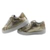 Sneaker bassa in pelle laminata con lacci