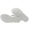 Sandalo in pelle con fascia micro glitter e velcro