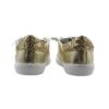 Sneaker bassa in pelle laminata con lacci