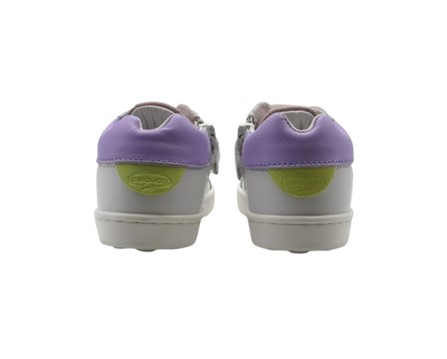 Sneaker primo passo in pelle con lacci e zip
