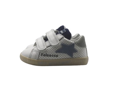 Sneaker primo passo in pelle con doppio velcro