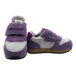 Sneaker ginnica in pelle con doppio velcro