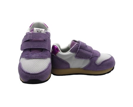 Sneaker ginnica in pelle con doppio velcro