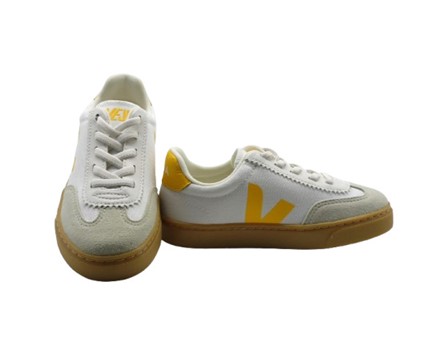 Sneaker in tela e camoscio con lacci elastici