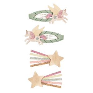 Pacchetto 4 fermagli unicorno e stelle