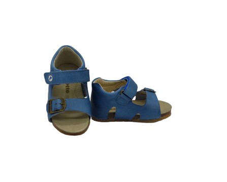 Sandalo primo passo in pelle con velcro e fibbia