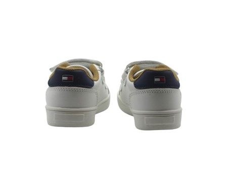 Sneaker in ecopelle con doppio velcro