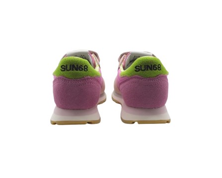 Sneaker ginnica in pelle con riporti a contrasto con velcro