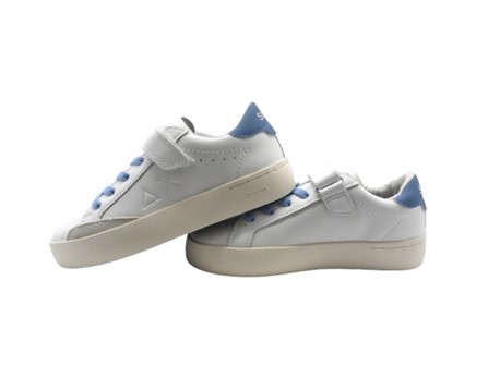 Sneaker ginnica in pelle  con velcro e lacci