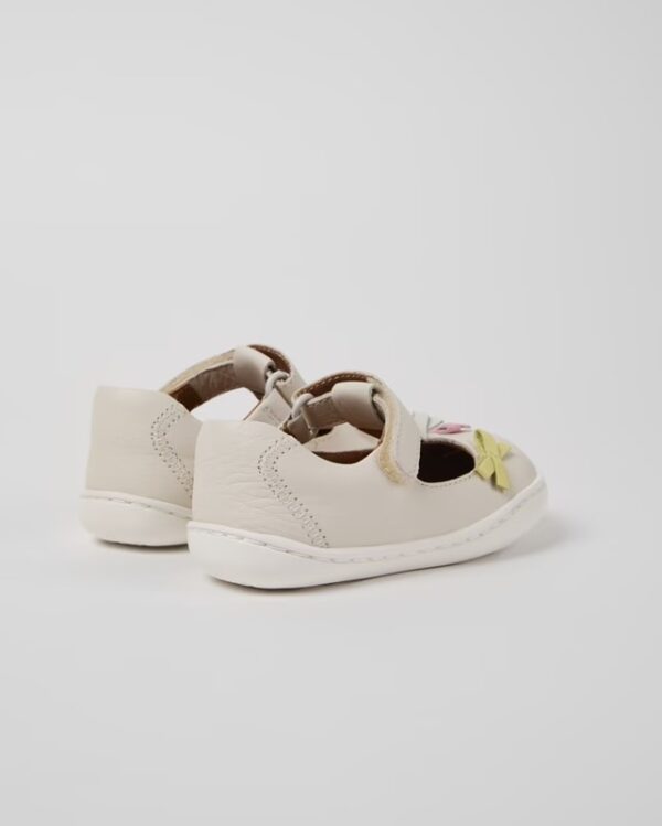 Scarpa due occhi in pelle con fiocchetti e velcro