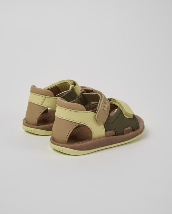 Sandalo in pelle con doppio velcro