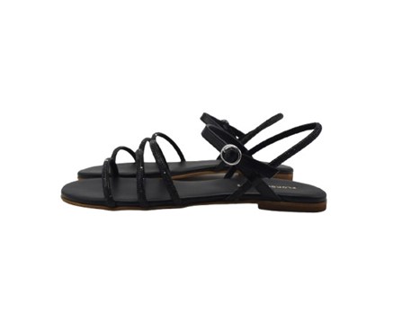 Sandalo con strass tubolare e fibbia