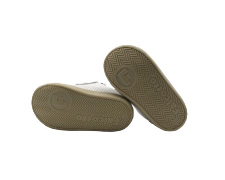 Sneaker primo passo in pelle con doppio velcro
