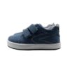 Sneaker primo passo in tela e pelle con doppio velcro