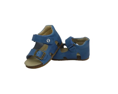 Sandalo primo passo in pelle con velcro e fibbia
