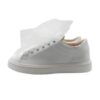 Sneaker in pelle con lacci in tulle