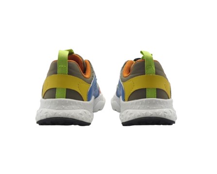 Sneaker in ecopelle e tessuto tecnico con lacci a coulisse