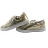 Sneaker bassa in pelle laminata con lacci