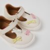 Scarpa due occhi in pelle con fiocchetti e velcro