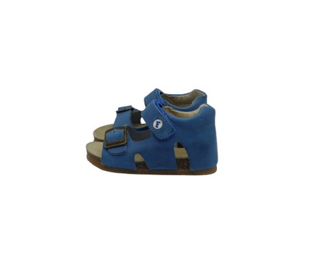 Sandalo primo passo in pelle con velcro e fibbia