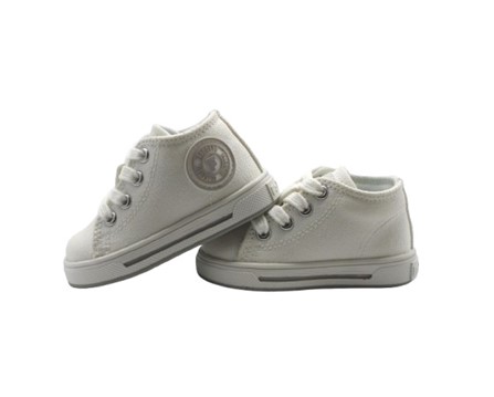 Sneaker primo passo in tela con lacci