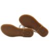 Sandalo in pelle con velcro e fibbia decorativa