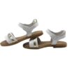 Sandalo in pelle con velcro e fibbia decorativa
