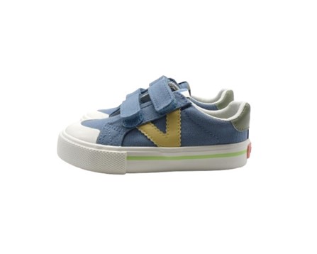 Sneaker con riporti a contrasto e doppio velcro