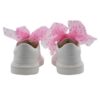 Sneaker in pelle con lacci in tulle a pois