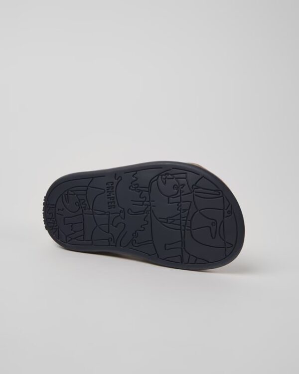 Sandalo in pelle con doppio velcro