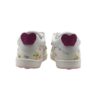 Sneaker in tela fantasia fiori e pelle con doppio velcro